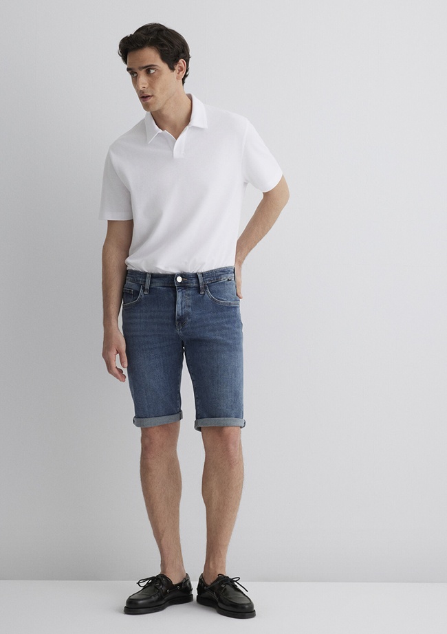  Mavi Nicholas Mavi Black Puslu Koyu Mavi Jean Şort 0416084465