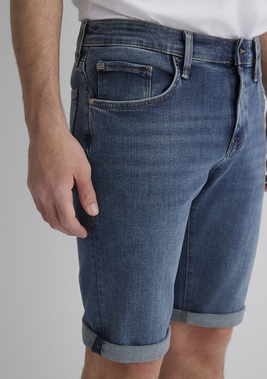  Mavi Nicholas Mavi Black Puslu Koyu Mavi Jean Şort 0416084465