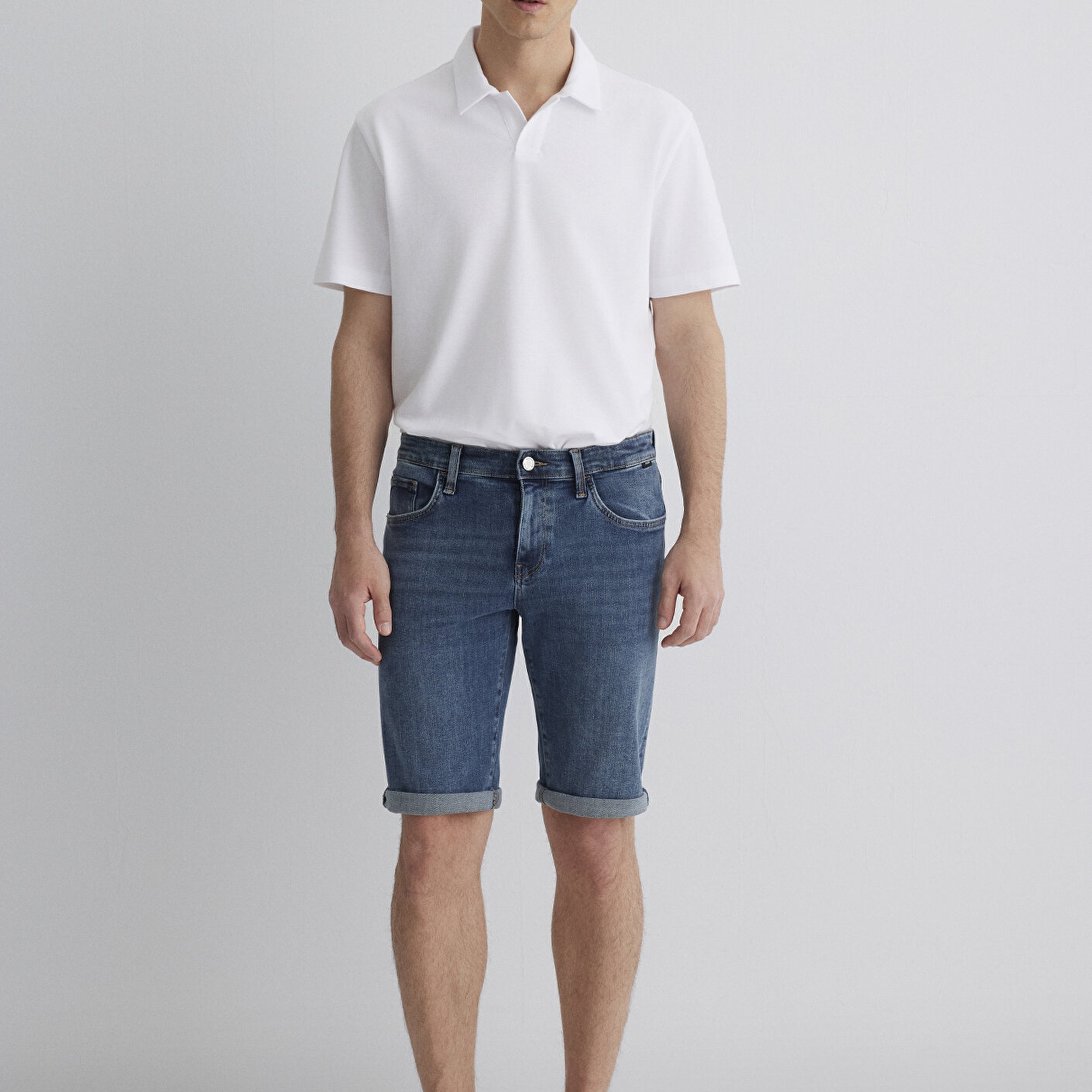 Mavi Nicholas Mavi Black Puslu Koyu Mavi Jean Şort 0416084465