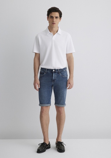  Mavi Nicholas Mavi Black Puslu Koyu Mavi Jean Şort 0416084465