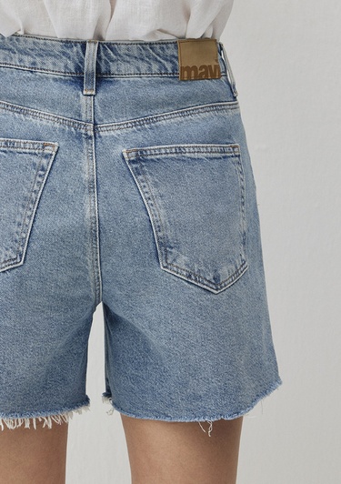  Mavi Millie 90lar Gölgeli Indigo Mavisi Jean Şort 1458934576