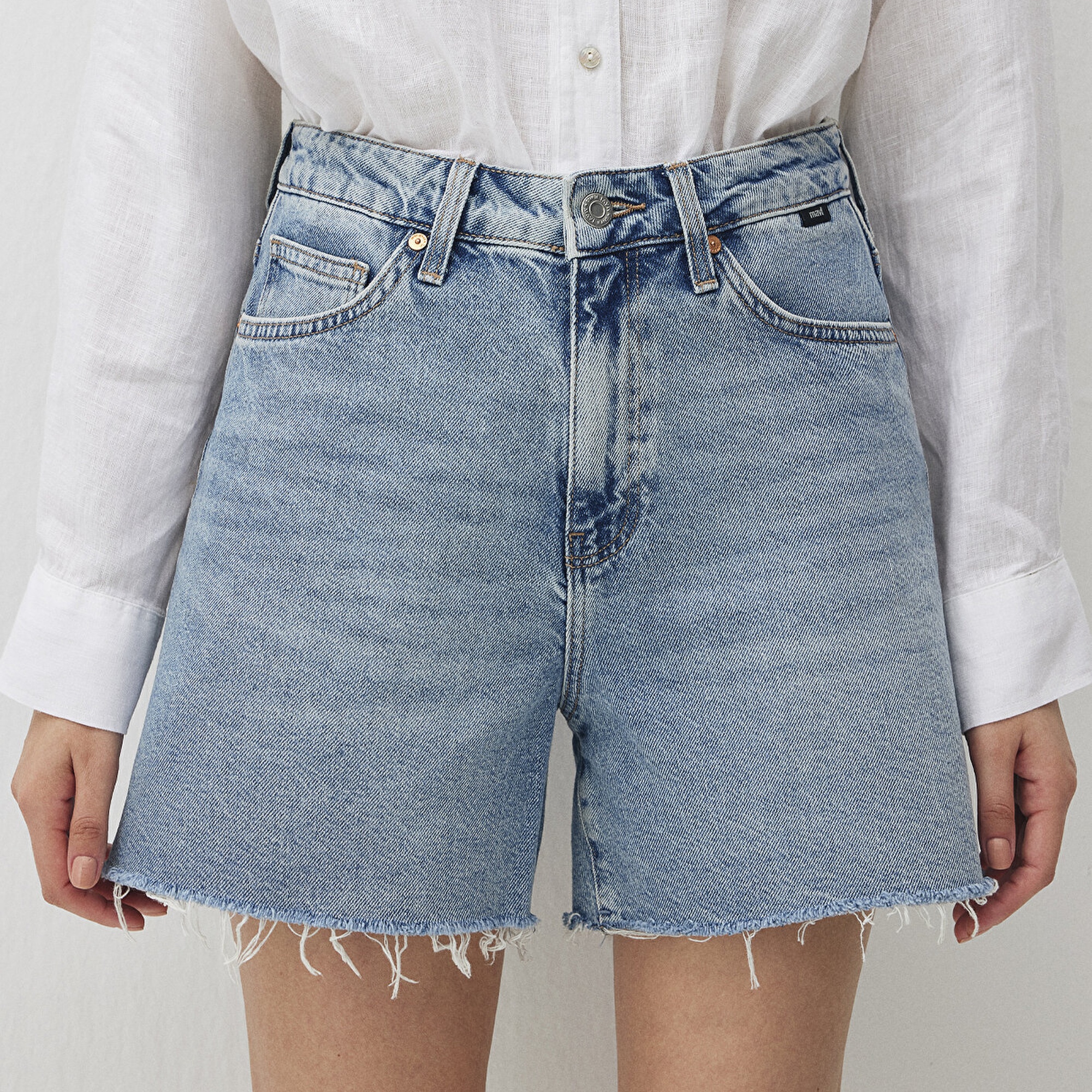 Mavi Millie 90lar Gölgeli Indigo Mavisi Jean Şort 1458934576