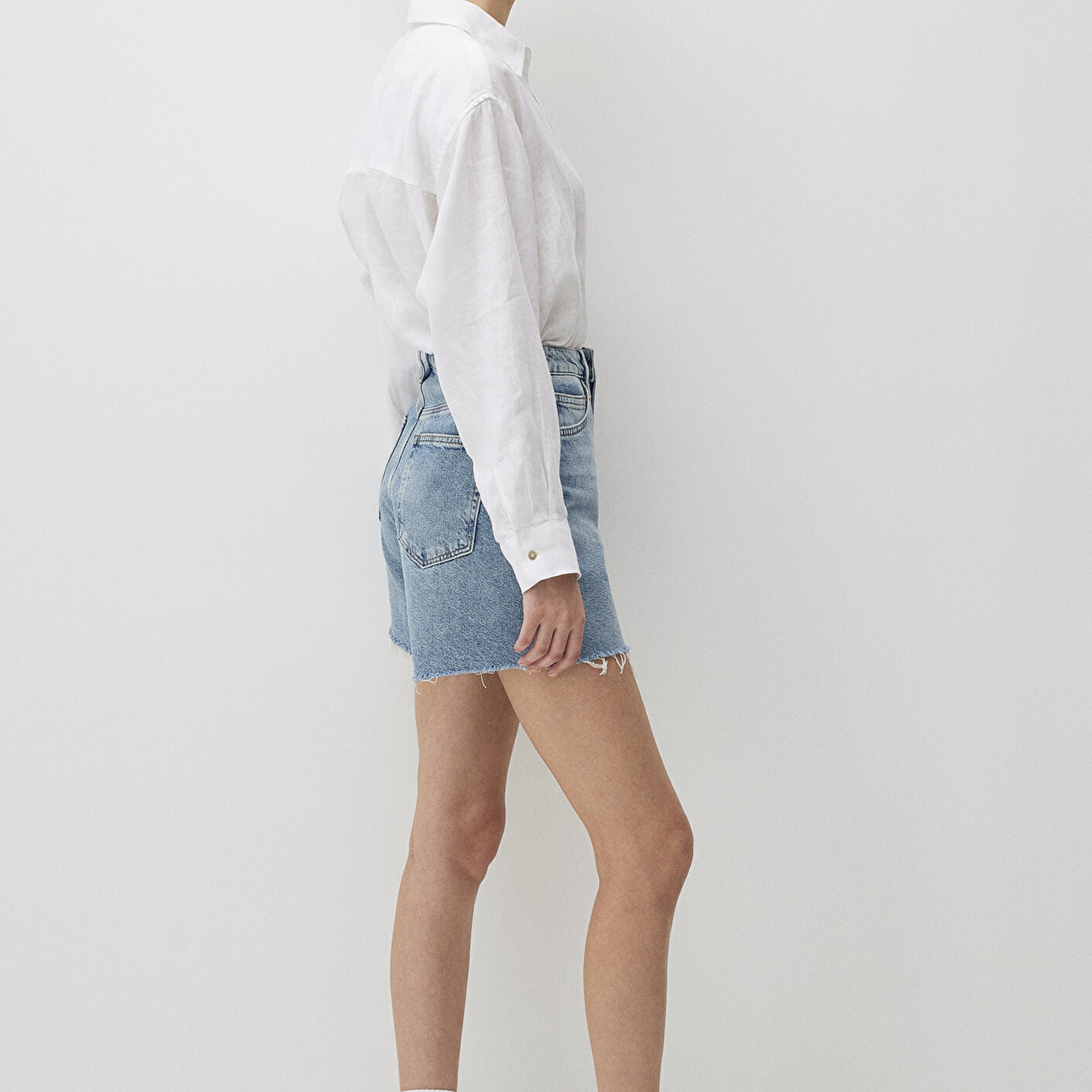 Mavi Millie 90lar Gölgeli Indigo Mavisi Jean Şort 1458934576