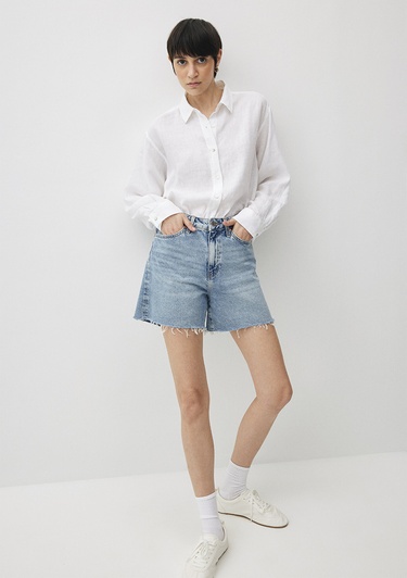  Mavi Millie 90lar Gölgeli Indigo Mavisi Jean Şort 1458934576