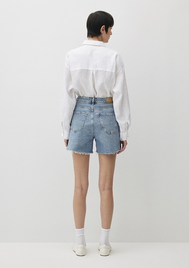  Mavi Millie 90lar Gölgeli Indigo Mavisi Jean Şort 1458934576