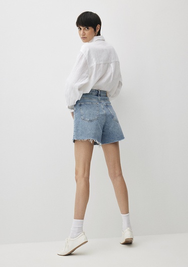  Mavi Millie 90lar Gölgeli Indigo Mavisi Jean Şort 1458934576