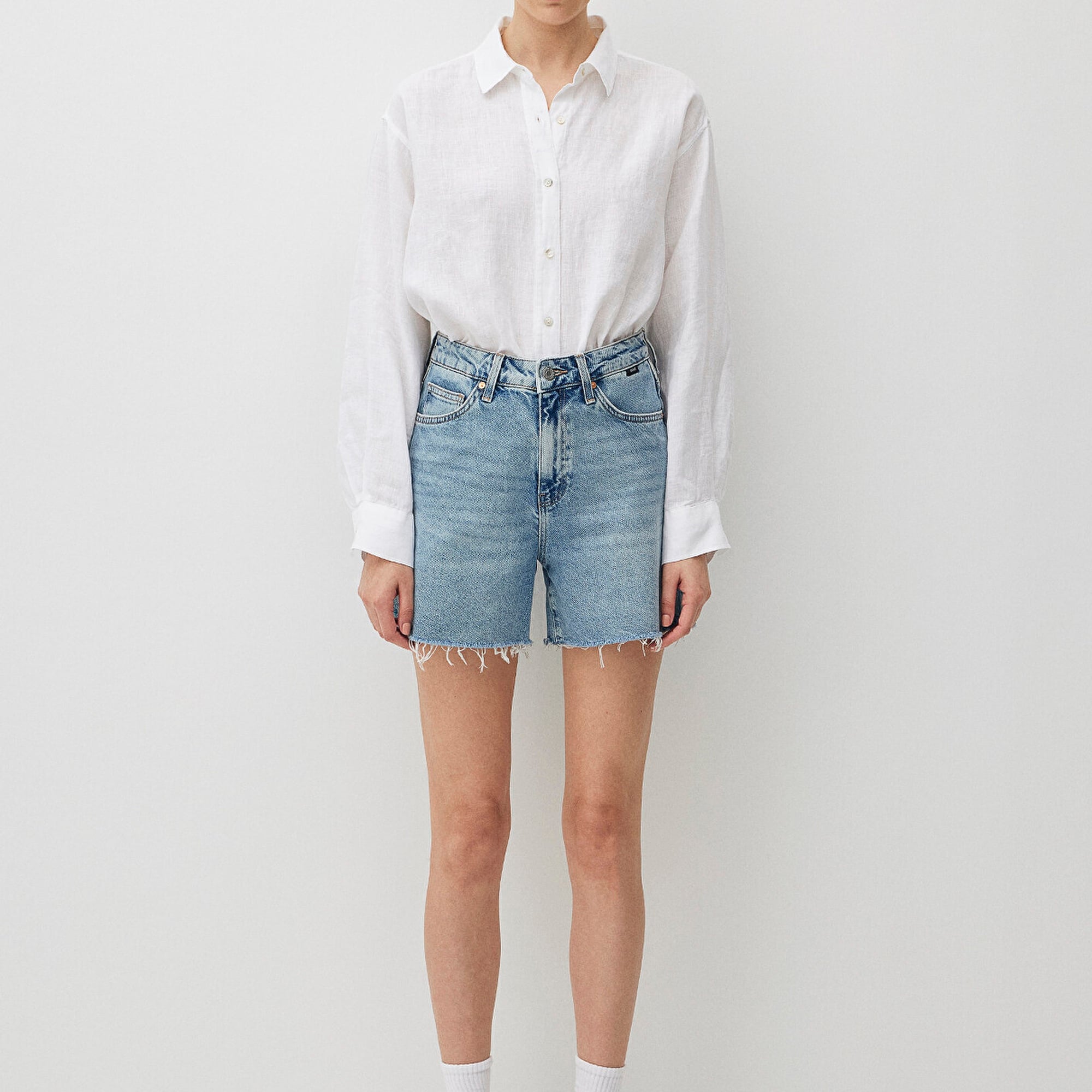 Mavi Millie 90lar Gölgeli Indigo Mavisi Jean Şort 1458934576