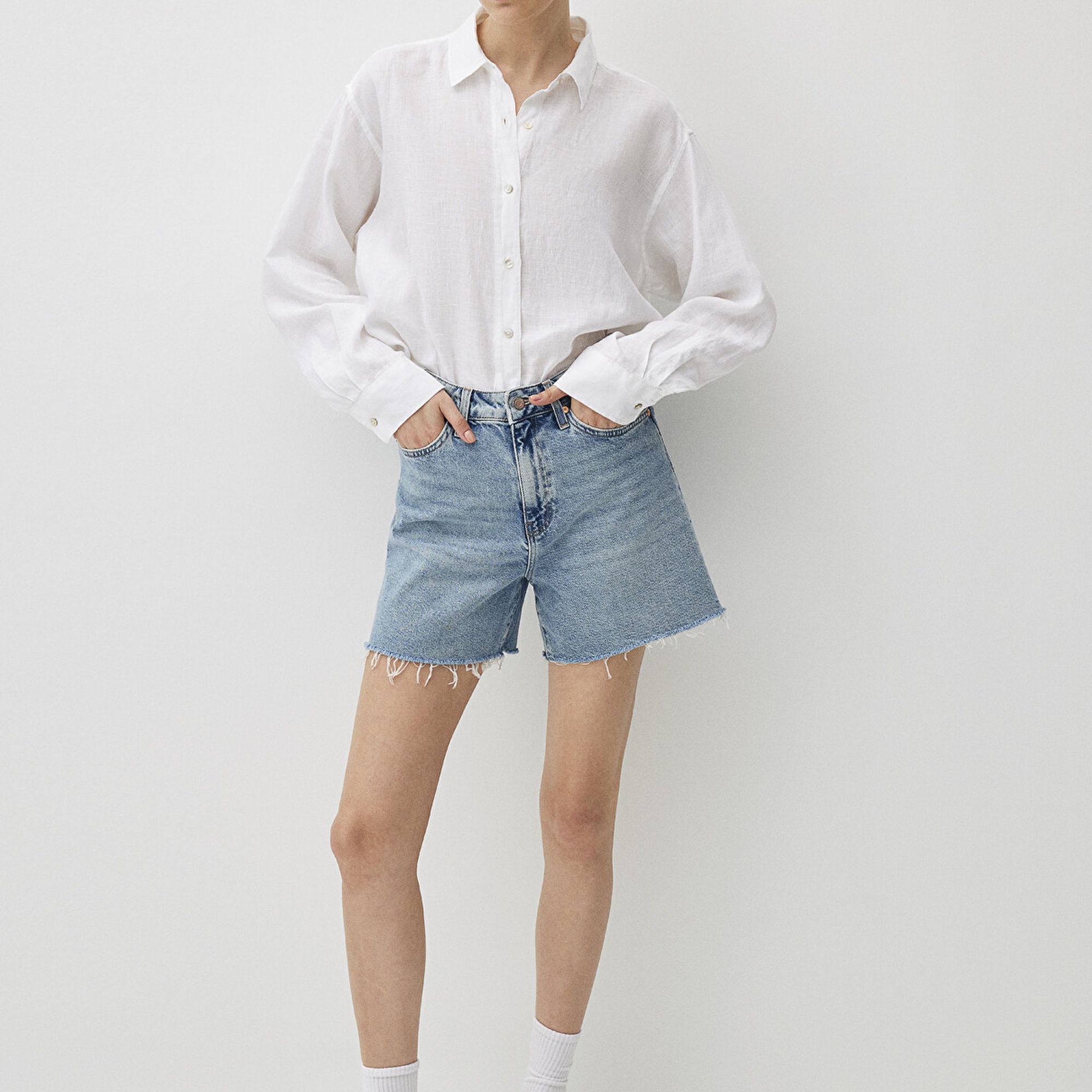 Mavi Millie 90lar Gölgeli Indigo Mavisi Jean Şort 1458934576