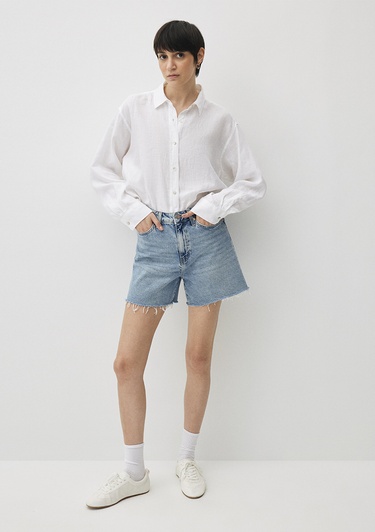  Mavi Millie 90lar Gölgeli Indigo Mavisi Jean Şort 1458934576