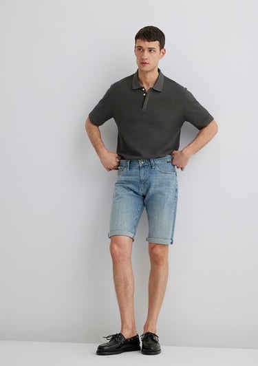  Mavi Nicholas Mavi Premium Puslu Açık MaviJean Şort 0416028720