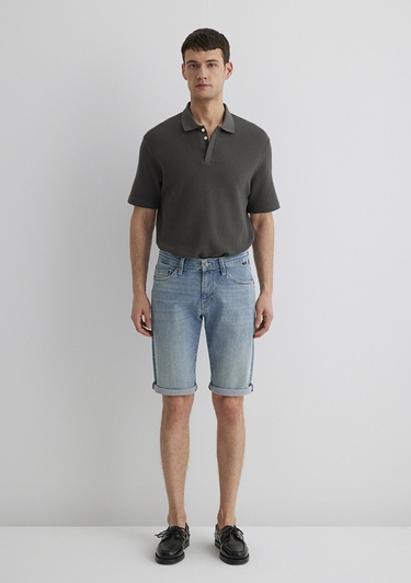  Mavi Nicholas Mavi Premium Puslu Açık MaviJean Şort 0416028720