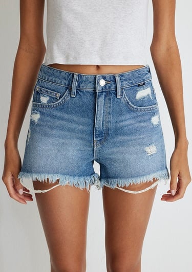  Mavi Rosie 90lar Koyu Mavi Jean Şort 1447433874