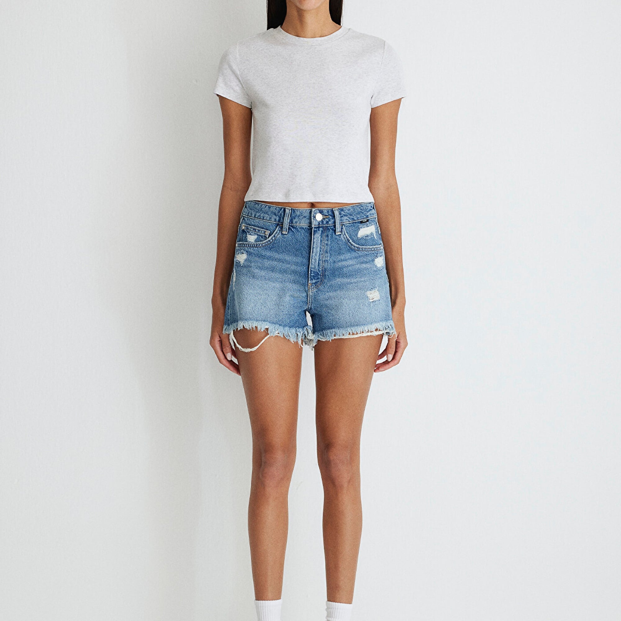 Mavi Rosie 90lar Koyu Mavi Jean Şort 1447433874