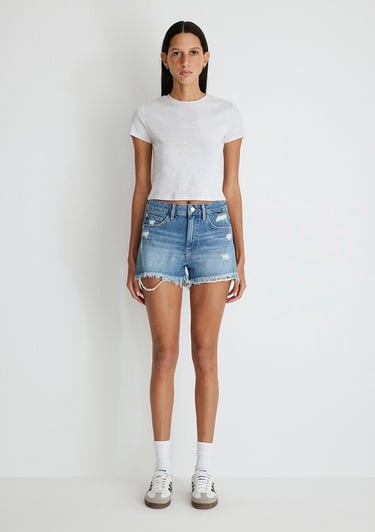  Mavi Rosie 90lar Koyu Mavi Jean Şort 1447433874