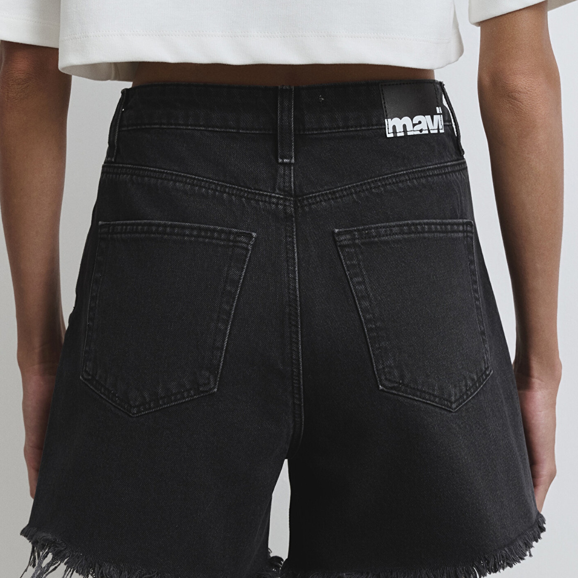 Mavi Millie 90lar Antrasit Jean Şort 1458981230