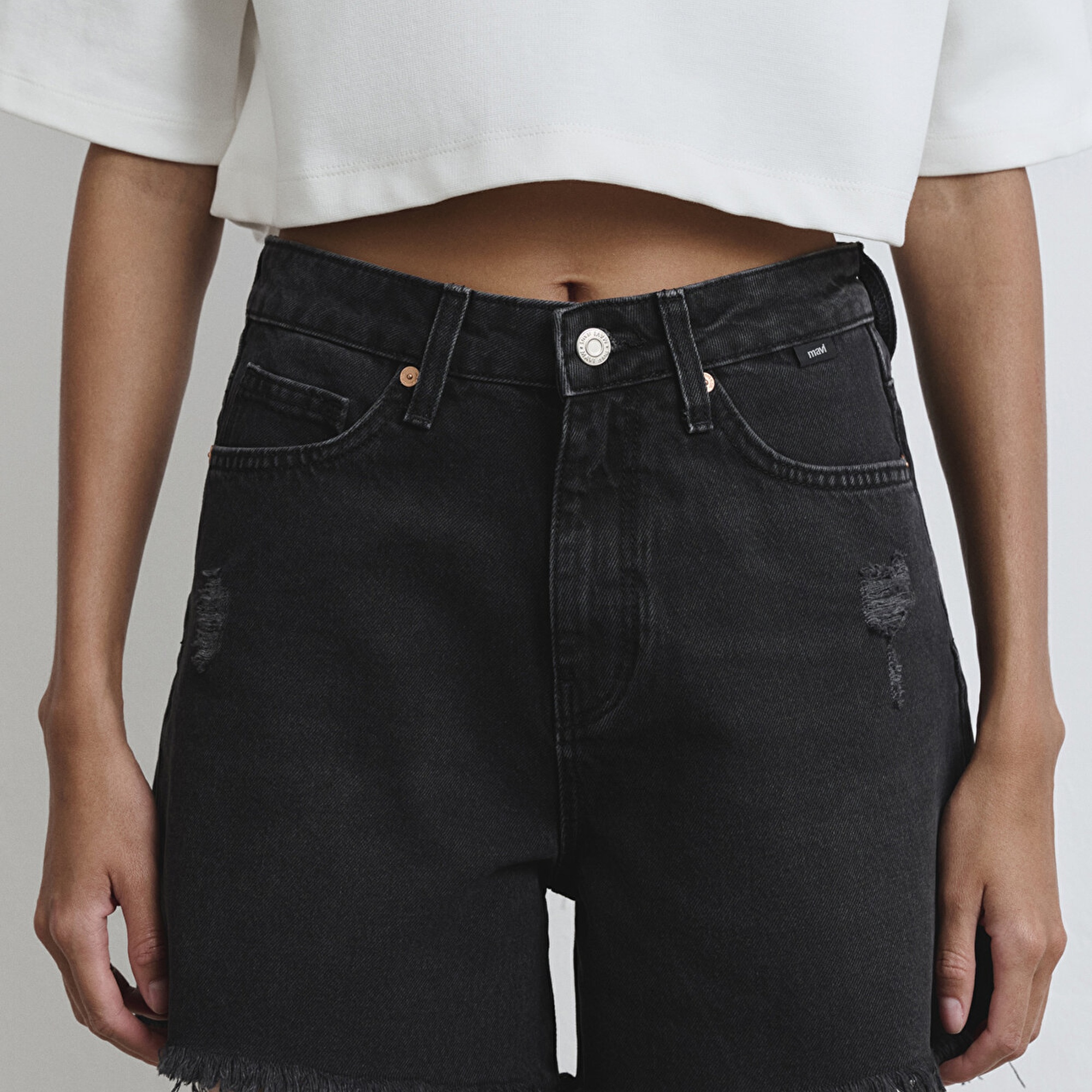 Mavi Millie 90lar Antrasit Jean Şort 1458981230