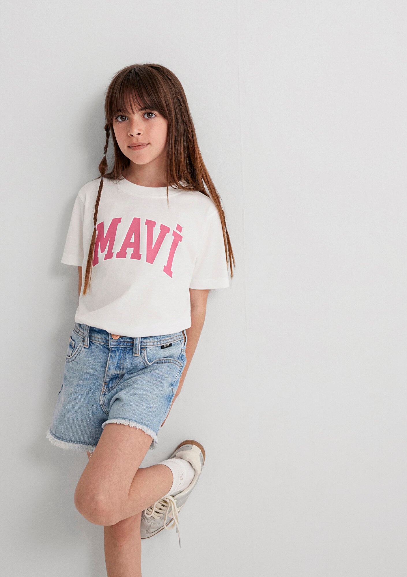  Mavi Mavi Logo Baskılı Beyaz Tişört Regular Fit / Normal Kesim 7610109-70057