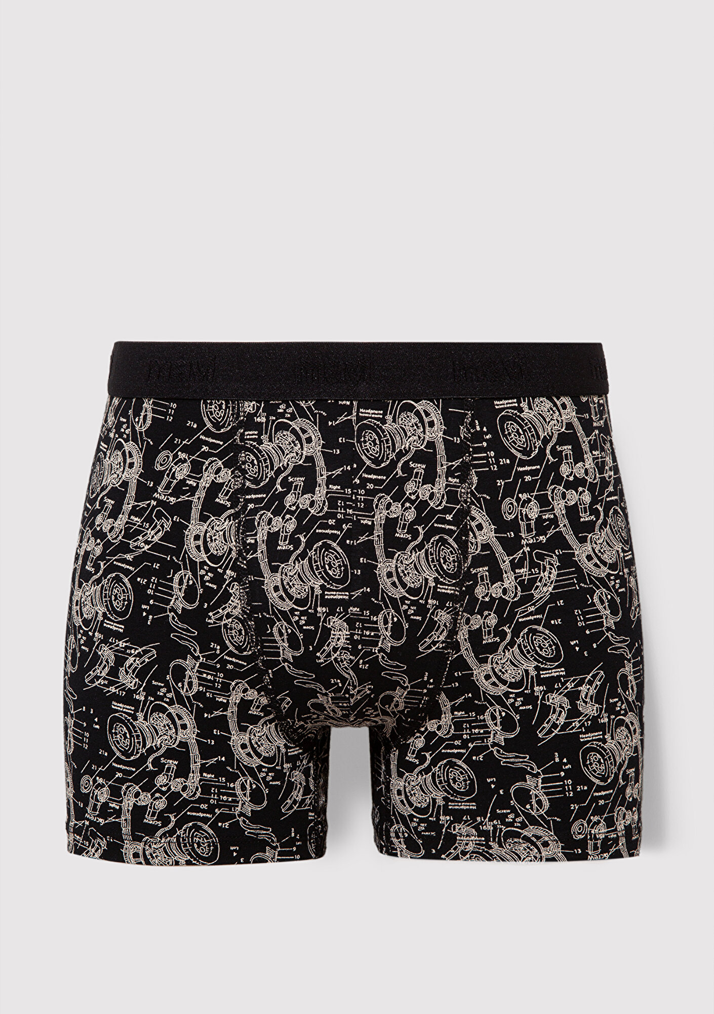  Mavi Grafik Baskılı Siyah Boxer 092070-900