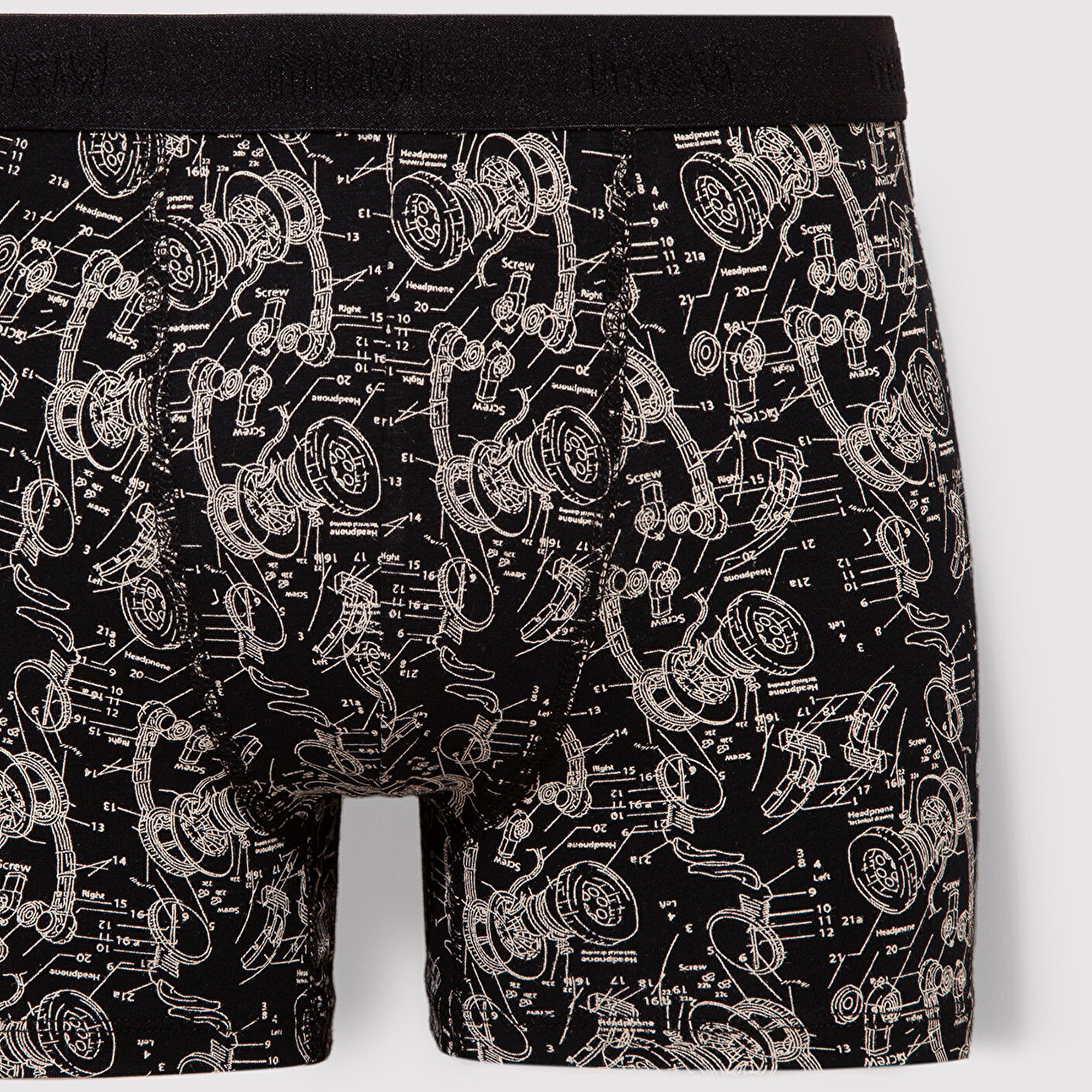 Mavi Grafik Baskılı Siyah Boxer 092070-900