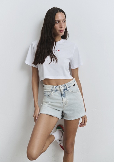  Mavi Cherry 90lar Buz Mavi Jean Şort 1410022-84423