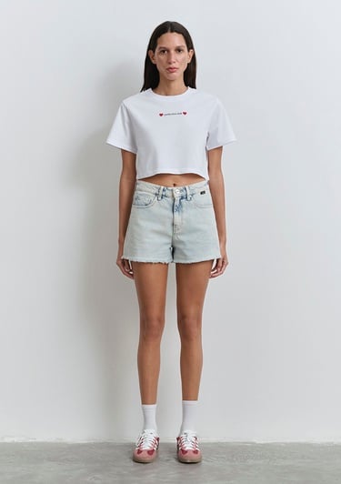  Mavi Cherry 90lar Buz Mavi Jean Şort 1410022-84423