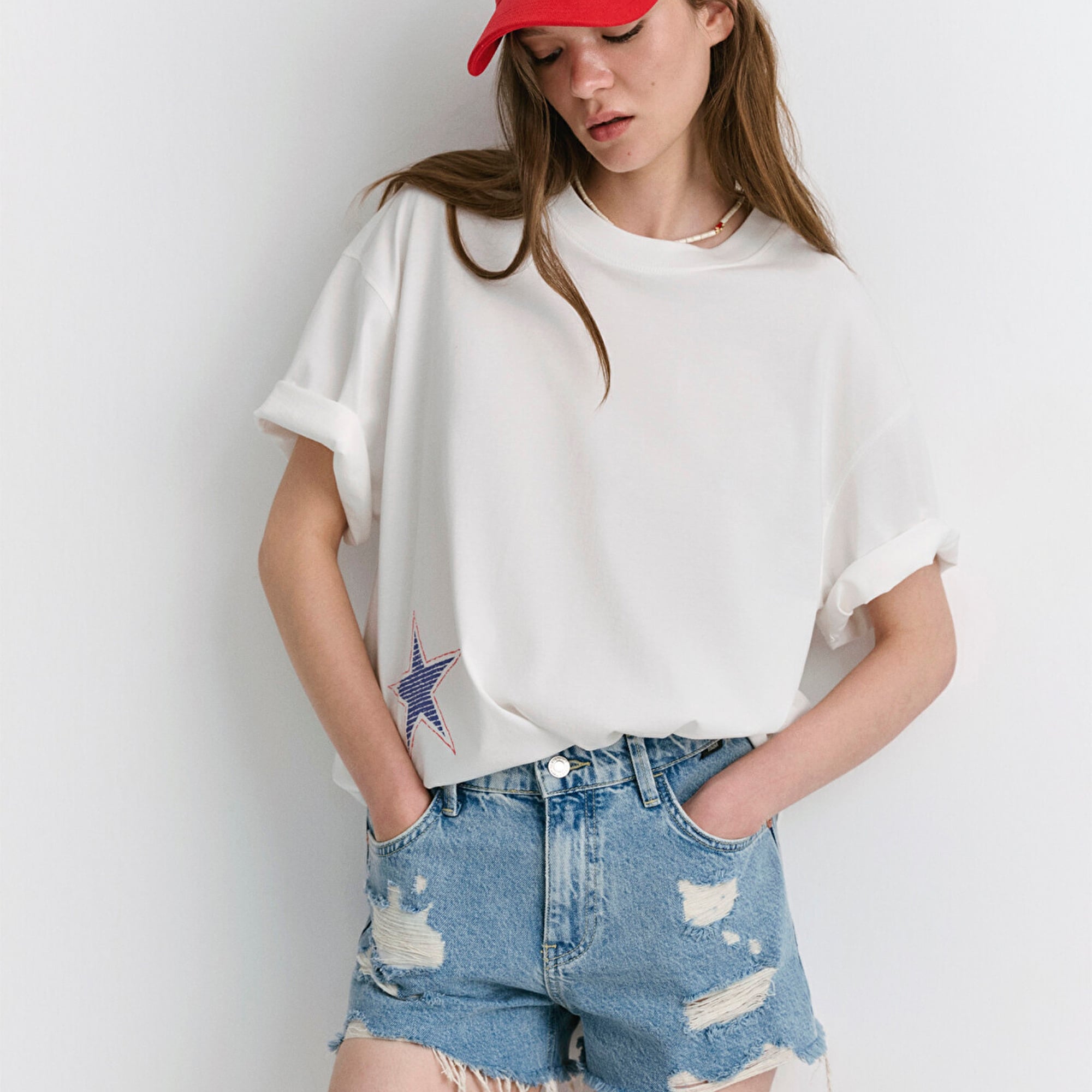 Mavi Tyra 90lar Yırtıklı Açık Mavi Jean Şort 1410011-84425