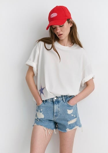  Mavi Tyra 90lar Yırtıklı Açık Mavi Jean Şort 1410011-84425