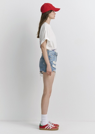  Mavi Tyra 90lar Yırtıklı Açık Mavi Jean Şort 1410011-84425