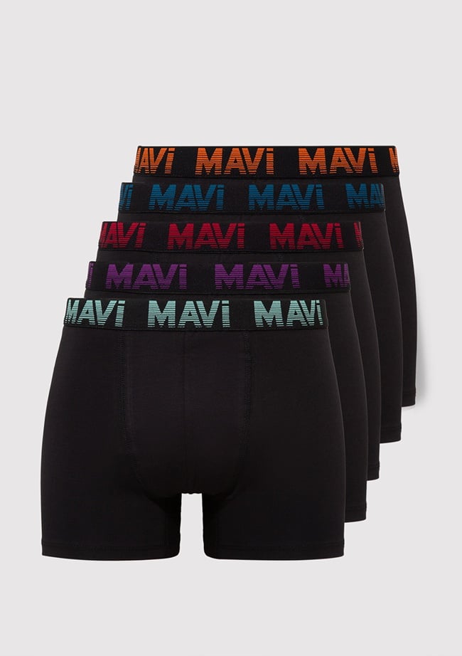  Mavi 5li Siyah Basic Boxer 0910619-900