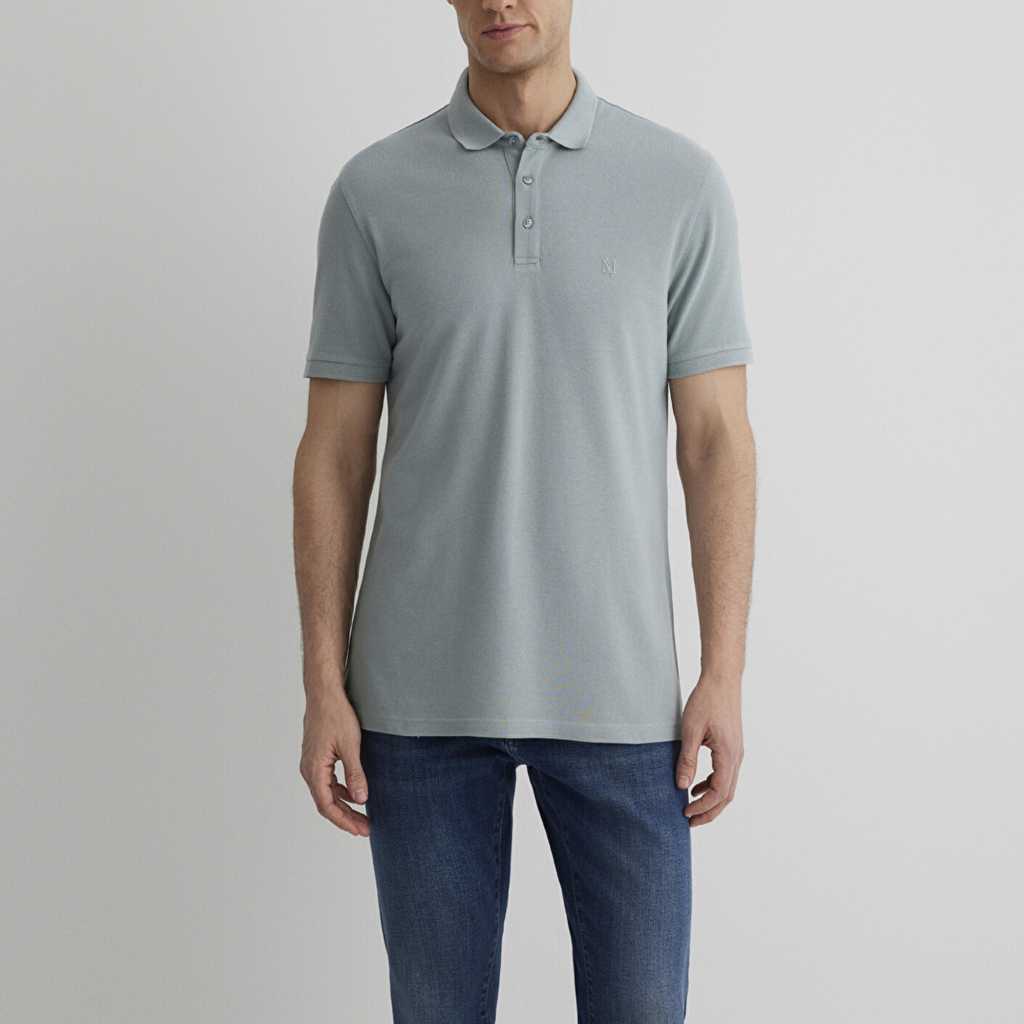 Mavi Açık Mavi Modal Polo Tişört Slim Fit / Dar Kesim 066157-31345