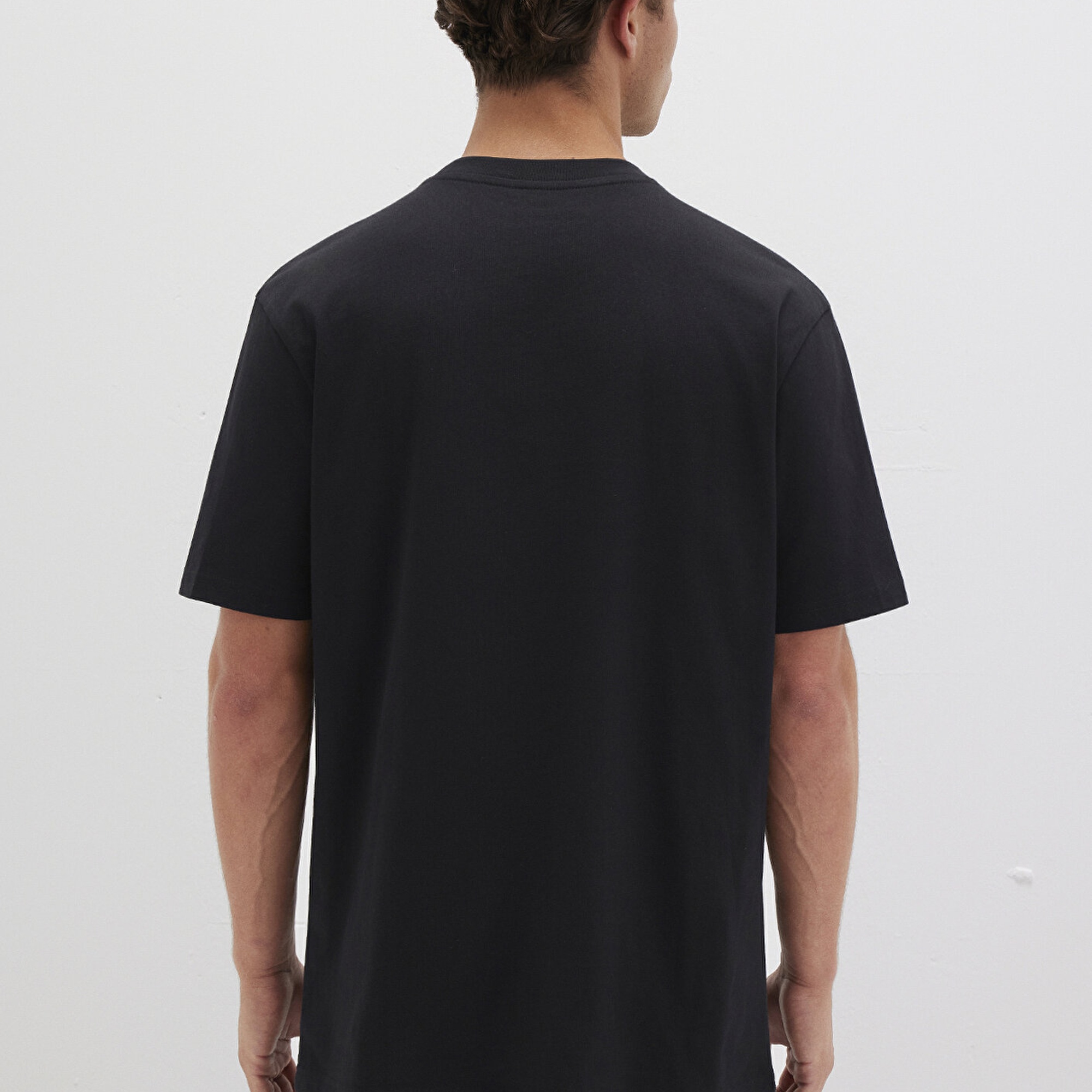 Mavi Mavi Logo Baskılı Siyah Tişört Loose Fit / Bol Rahat Kesim 0611807-900