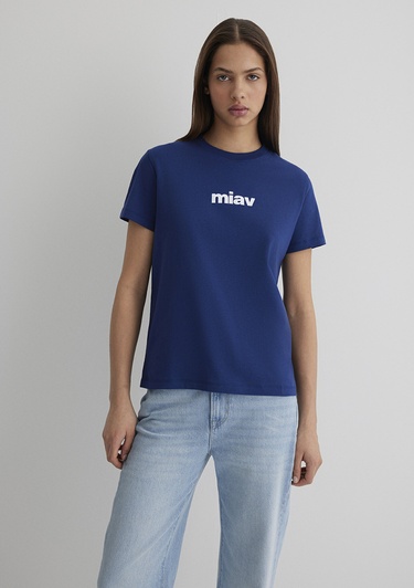  Mavi Miav Baskılı Lacivert Tişört Regular Fit / Normal Kesim 1610622-70722