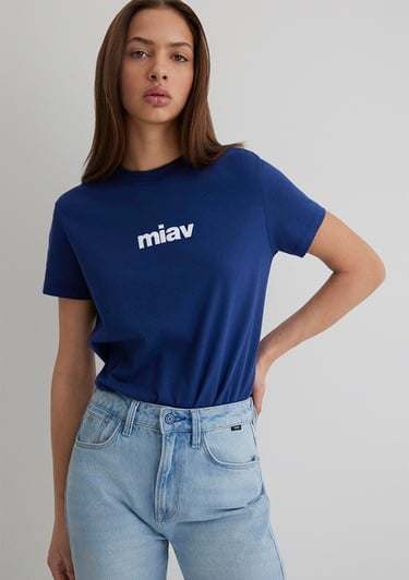  Mavi Miav Baskılı Lacivert Tişört Regular Fit / Normal Kesim 1610622-70722