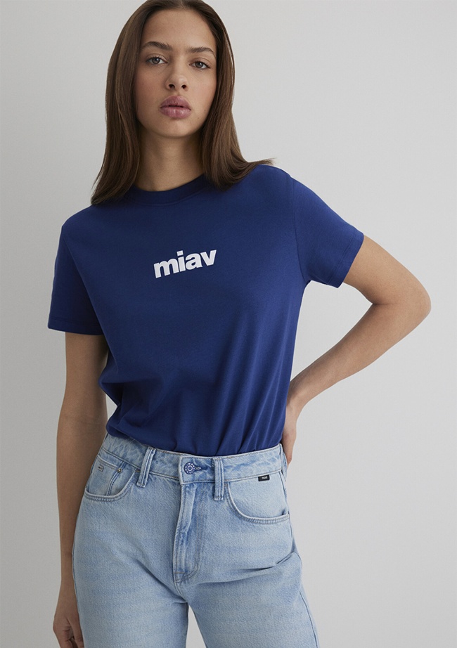  Mavi Miav Baskılı Lacivert Tişört Regular Fit / Normal Kesim 1610622-70722