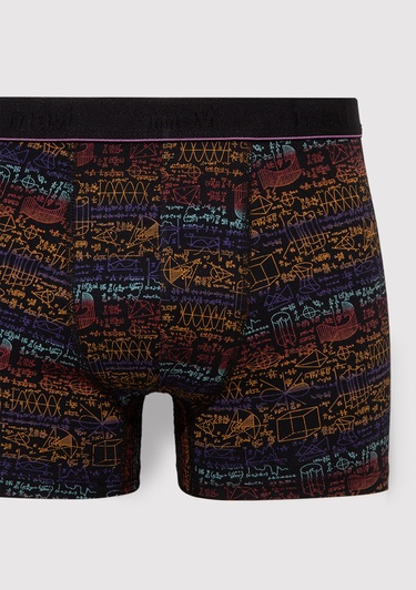  Mavi Baskılı Siyah Boxer 0910456-900