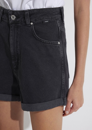  Mavi Clara 90lar Antrasit Jean Şort 1450181234