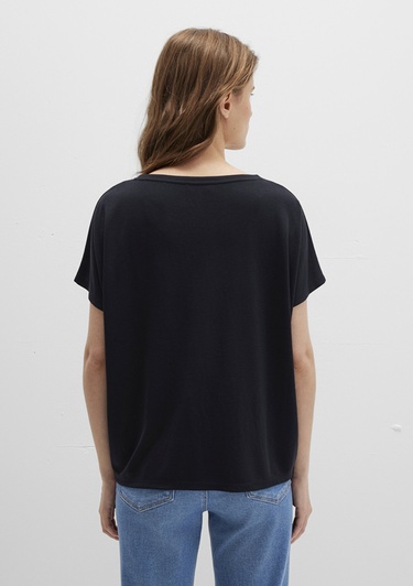  Mavi Lux Touch TENCEL TM Modal Siyah Basic Tişört Loose Fit / Bol Rahat Kesim 167245-900