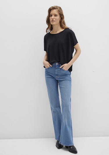  Mavi Lux Touch TENCEL TM Modal Siyah Basic Tişört Loose Fit / Bol Rahat Kesim 167245-900