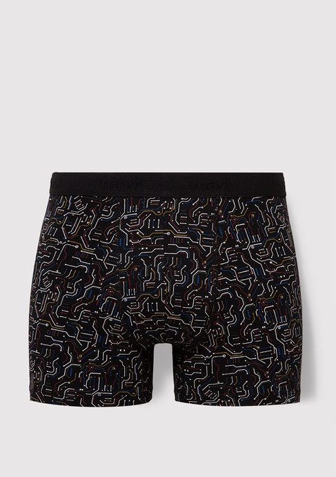  Mavi Baskılı Siyah Boxer 0910451-900