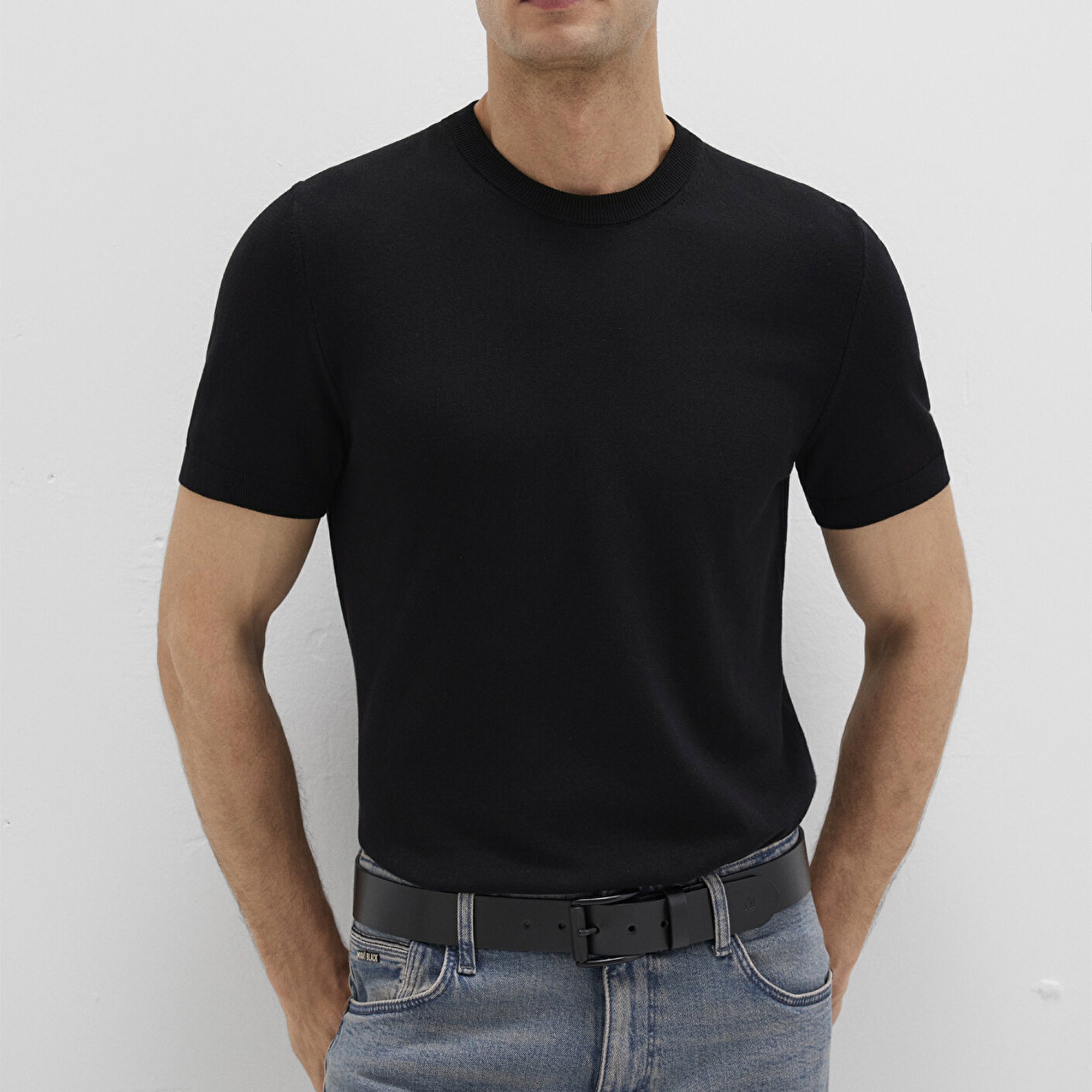 Mavi Siyah Deri Kemer 0910644-900