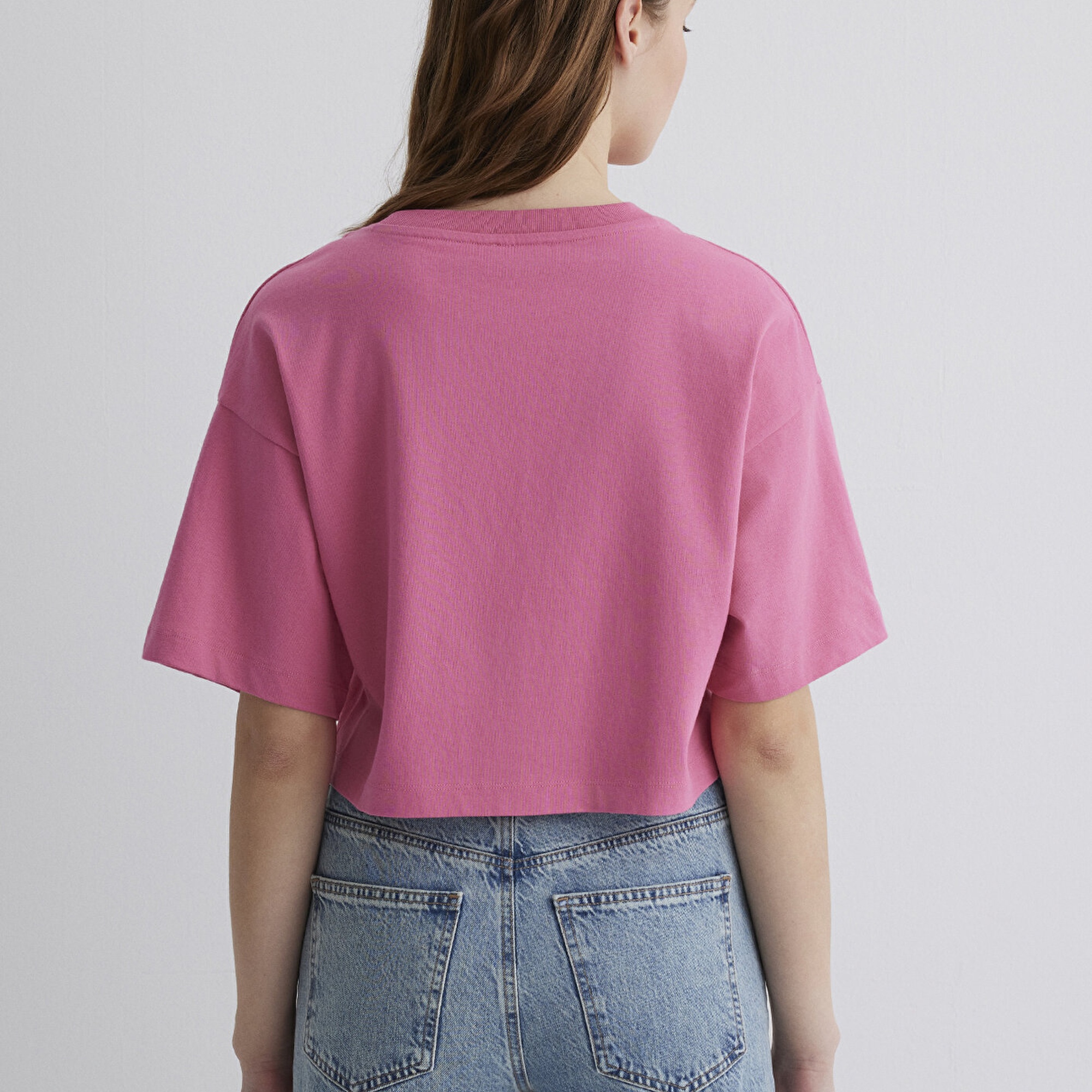 Mavi Mavi Logo Baskılı Pembe Crop Tişört Crop / Kısa Kesim 1611585-84670