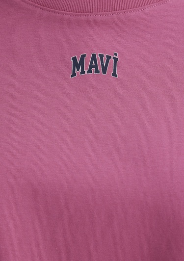  Mavi Mavi Logo Baskılı Pembe Crop Tişört Crop / Kısa Kesim 1611585-84670