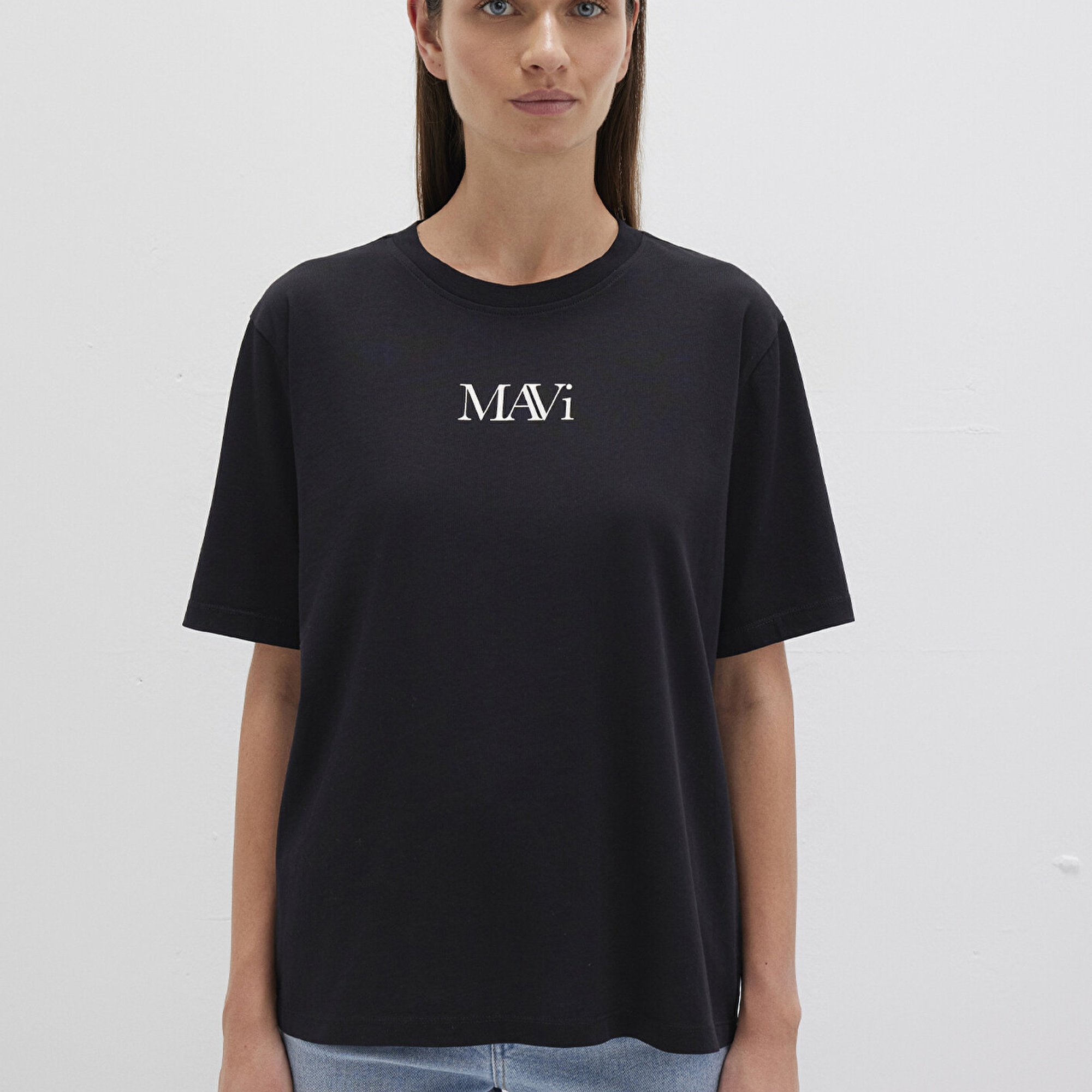 Mavi Mavi Logo Baskılı Siyah Tişört Regular Fit / Normal Kesim 1611594-900