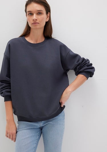  Mavi Bisiklet Yaka Lacivert Basic Sweatshirt 1610198-70726