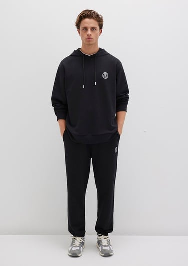  Mavi MVJNS Logo Baskılı Kapüşonlu Siyah Sweatshirt 0611786-900