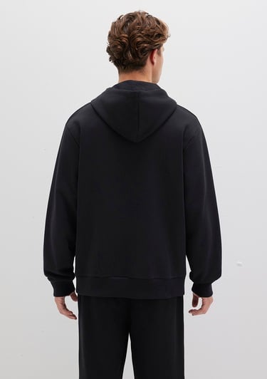  Mavi MVJNS Logo Baskılı Kapüşonlu Siyah Sweatshirt 0611786-900