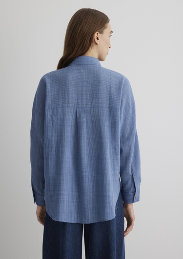  Mavi Oversize Mavi Gömlek Loose Fit / Bol Rahat Kesim 1210404-83767
