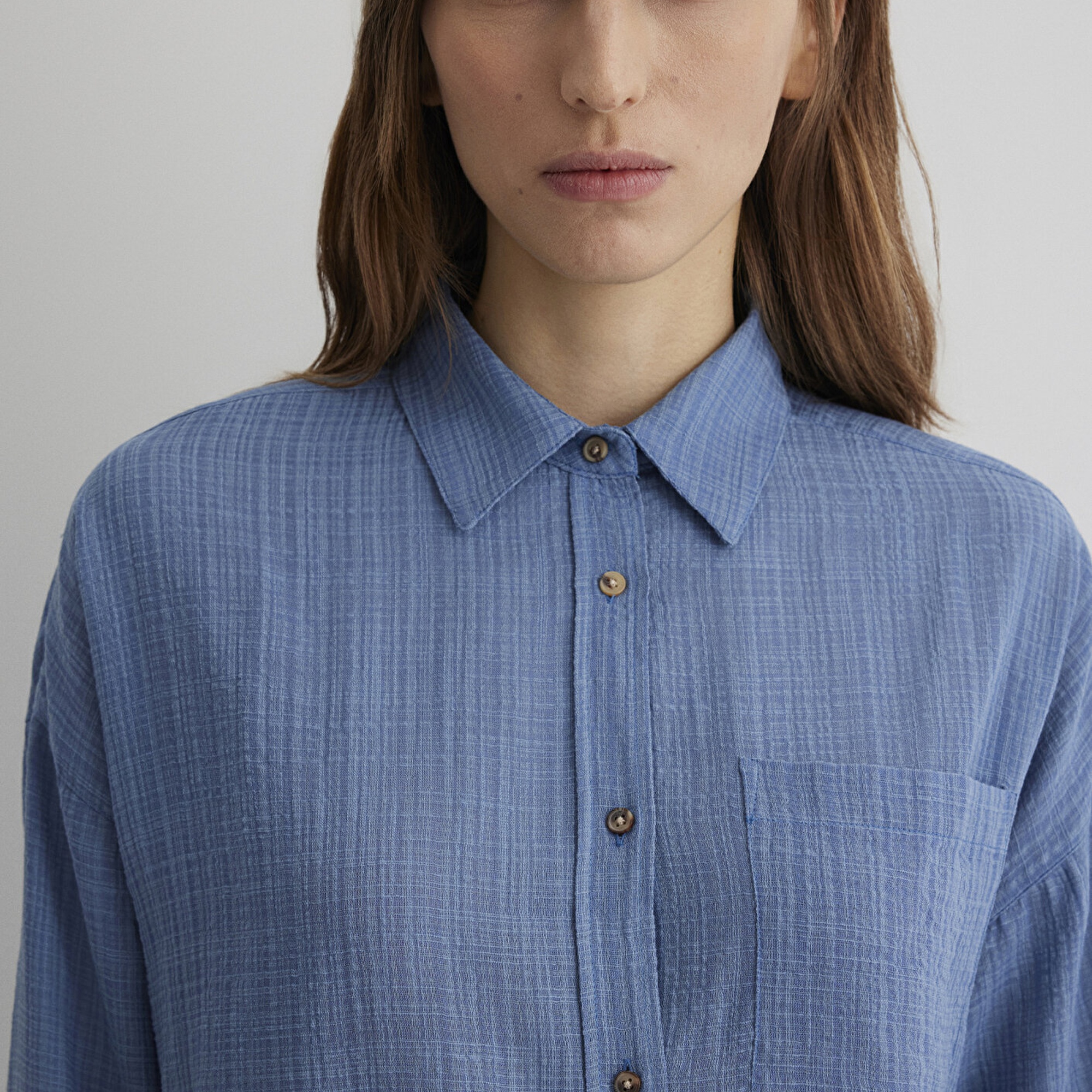 Mavi Oversize Mavi Gömlek Loose Fit / Bol Rahat Kesim 1210404-83767