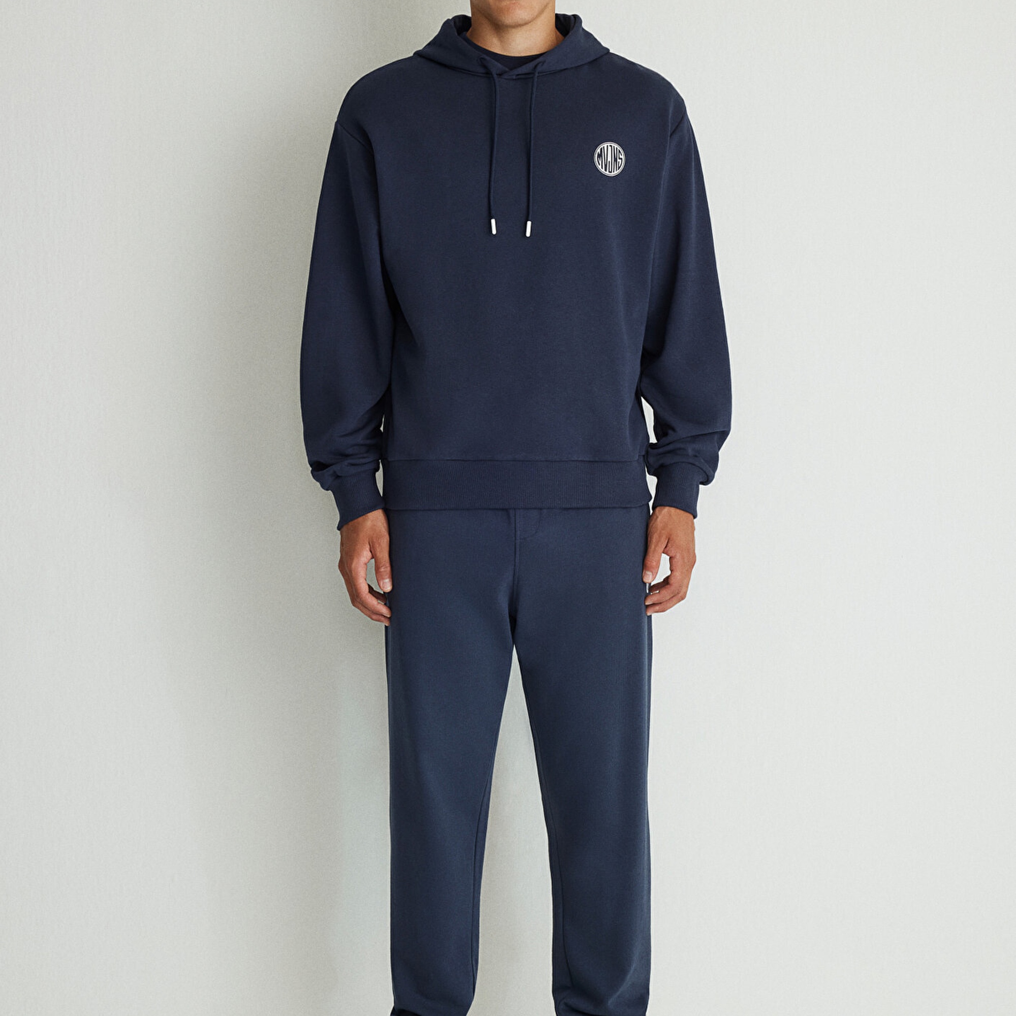 Mavi MVJNS Logo Baskılı Kapüşonlu Lacivert Sweatshirt 0611786-70490