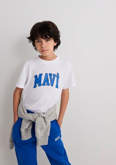  Mavi Mavi Logo Baskılı Beyaz Tişört Regular Fit / Normal Kesim 6610030-620